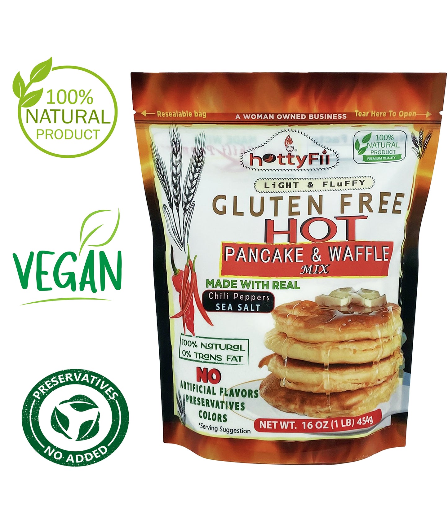 Hot Gluten Free Pancake and Waffle Mix 16 OZ