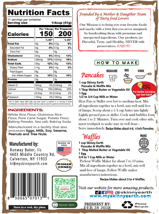 Gluten Free Pancake and Waffle Mix 16 OZ