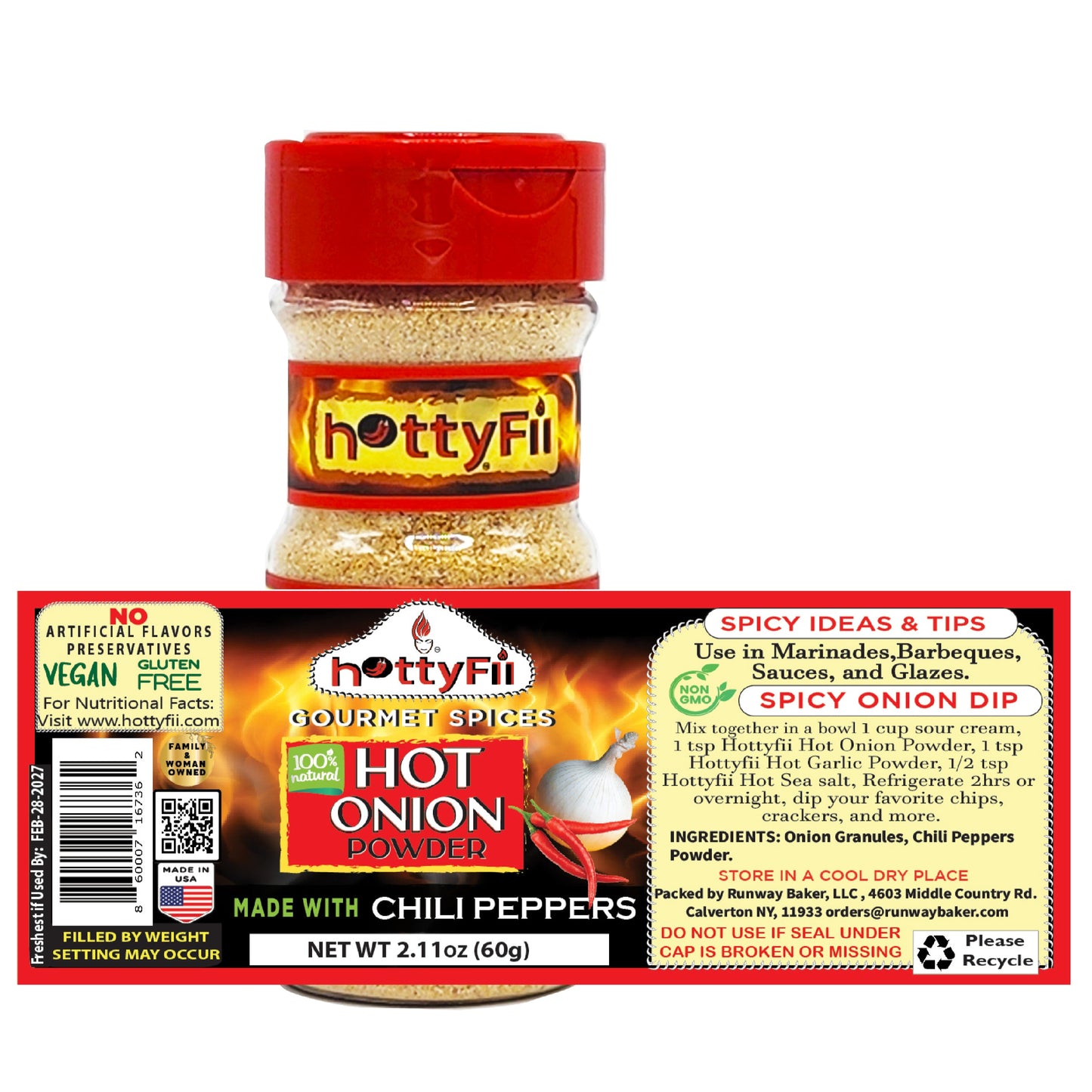 Hot Onion Powder 2.1 OZ